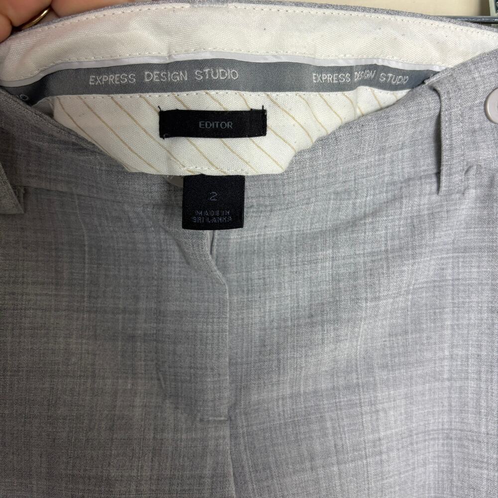 Express Editor Trouser Shorts Light Gray Dressy W… - image 3